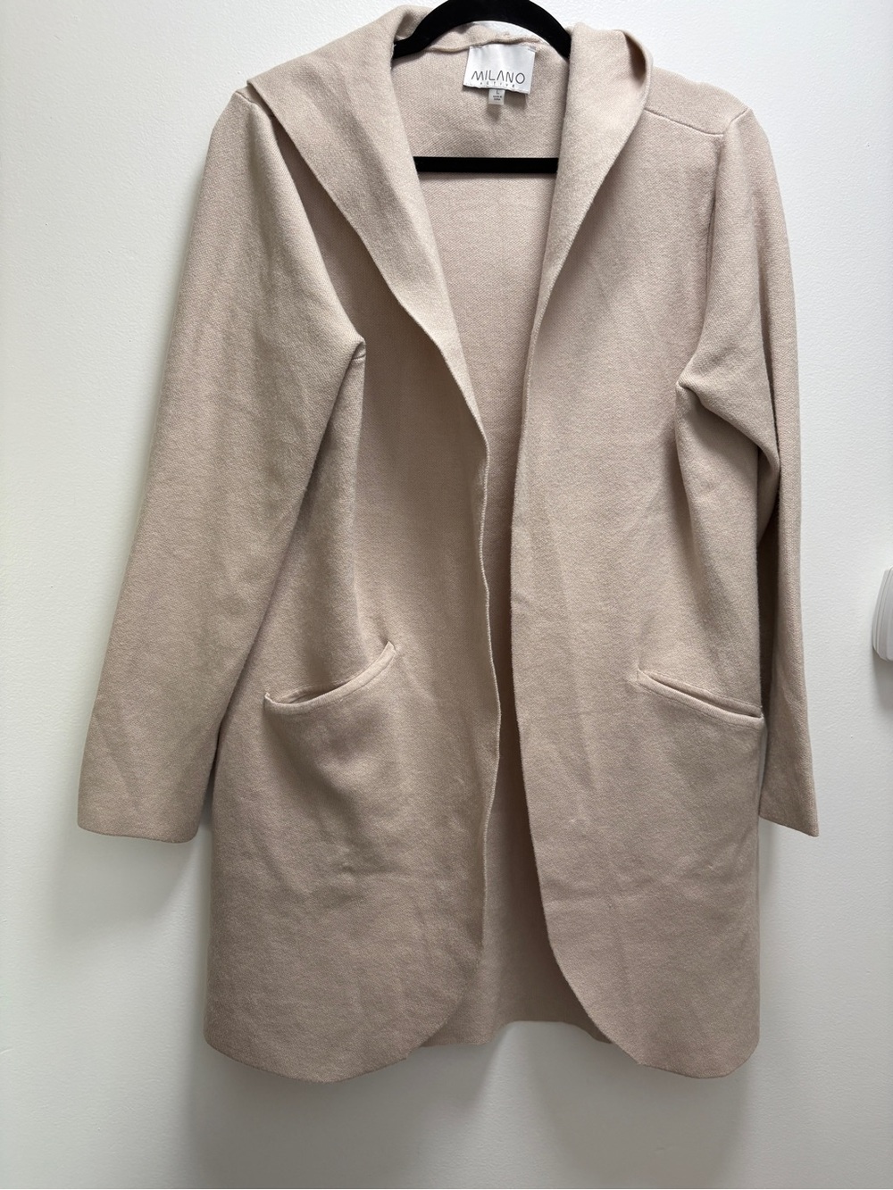 Milano Active Open-Front Hooded Trench Coat Light Beige | L | Fisherman Busines